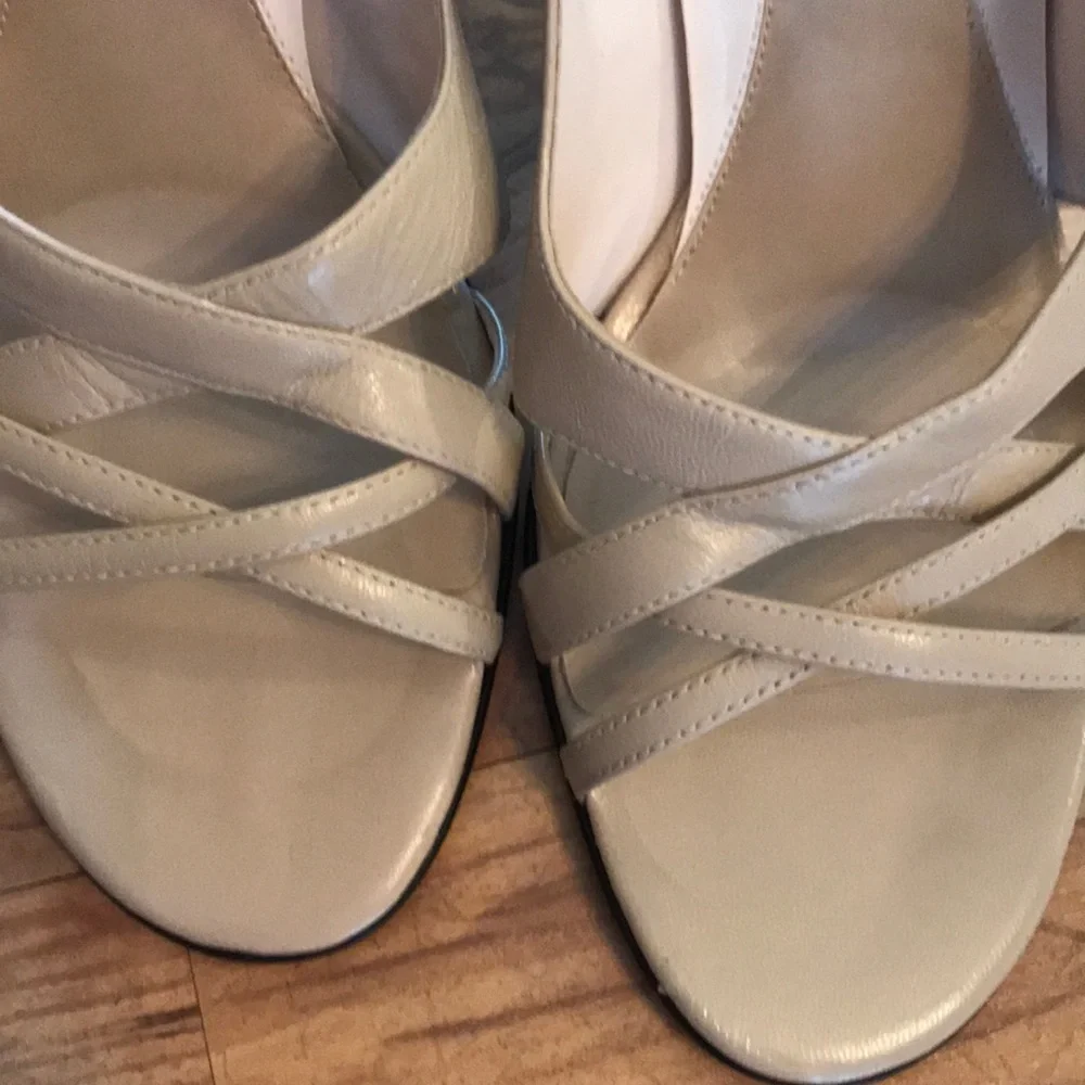 Taupe Leather Strappy nude open toe high heel shoes pumps peep toe cross cross
